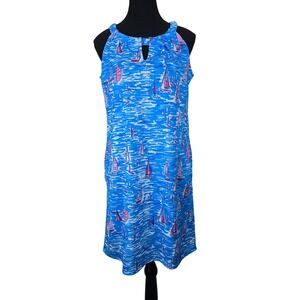 Stella Parker Collection Womens Halter Dress‎ Small Sailboat Keyhole Neck Cruise
